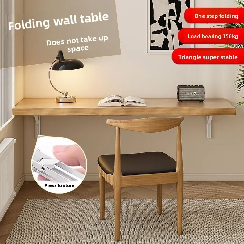 Solid wood desk hanging small apartment table wall hanging learning table