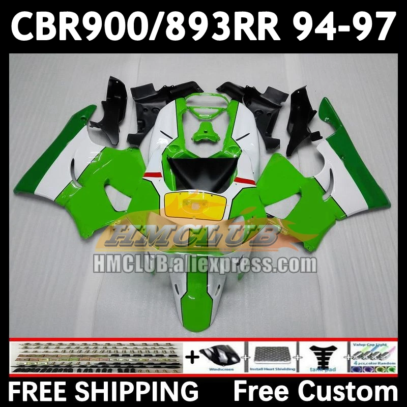 Fairing Kit For HONDA CBR900 CBR893 RR CBR 900 893RR CBR900RR 72No.13 CBR893RR 94 green white 95 96 97 1994 1995 1996 1997 Body