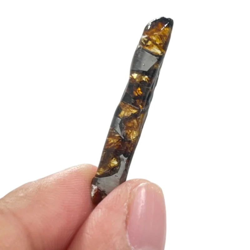 Sericho Pallasite Meteorite Irregular Specimen Natural Olivine Inclusion Polished Meteorite Slice Mineral Collection -TA858