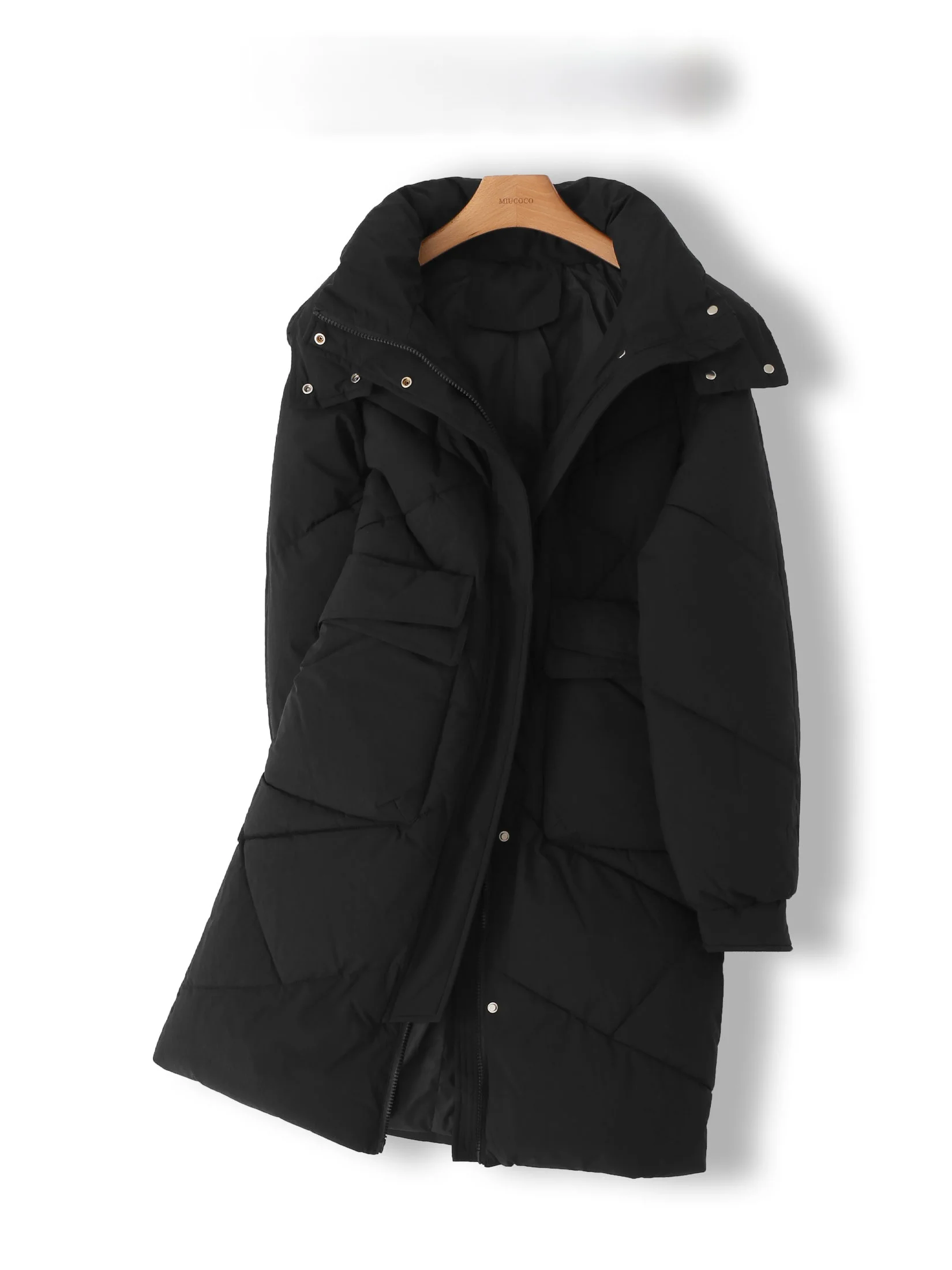 Thickened Hooded Jacket Women's Mid-Length Cotton Coat Warm from Head to Toe Winter Slimming Over-Knee Outerwear Trendy