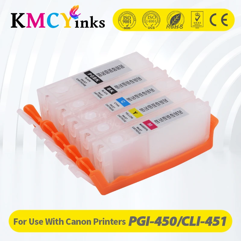 KMCYinks For Canon PIXMA MG5540 MG5640 MG6440 IP7240 MX924 IX6540 IX6840 PGI450 CL451 Refillable Ink Cartridge With ARC Chip