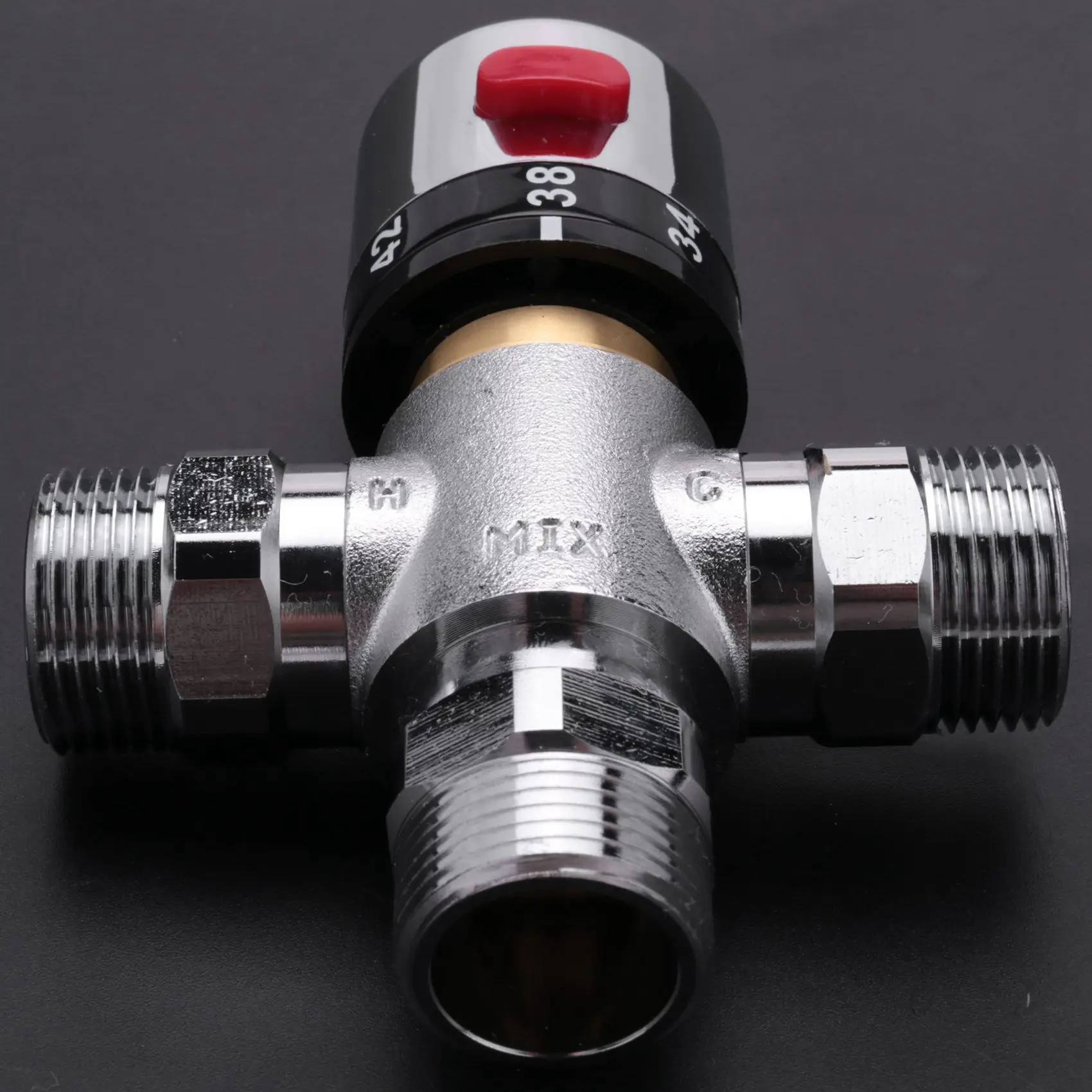 AB11-3X Solid Copper 3-Way Thermostatic Mixing Valve 3/4 Inch Solar Water Heater Valve Regulating Temperature Control Valve