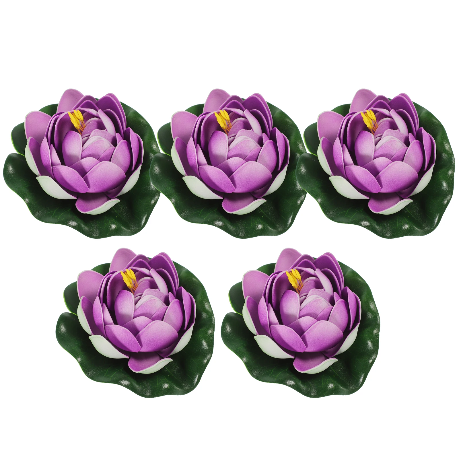 

5Pcs Exquisite Plastic Lotus Decorations for Courtyard Garden Home Easy to Maintain Artificial Floating Lotuses Flowers