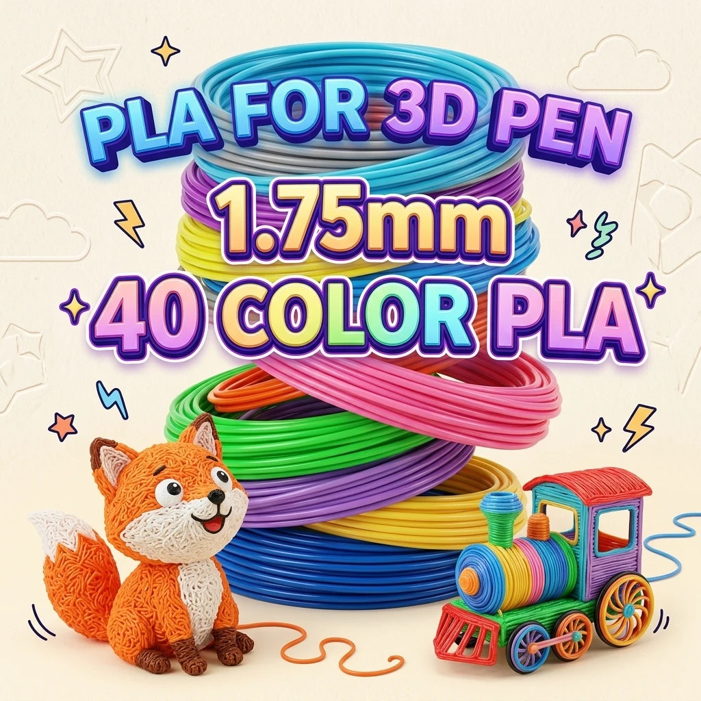 

3D-ручка для 3D-печати, PLA-филамент 1,75 мм, 40 цветов, различные наборы на выбор, для создания линий и деталей.