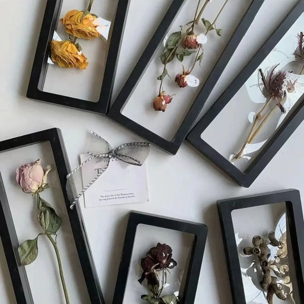 Plastic Dried Flower Frame Storage Box Reusable 3D Transparent Jewelry Storage Case Antioxidant Dried Flowers Photo Frame