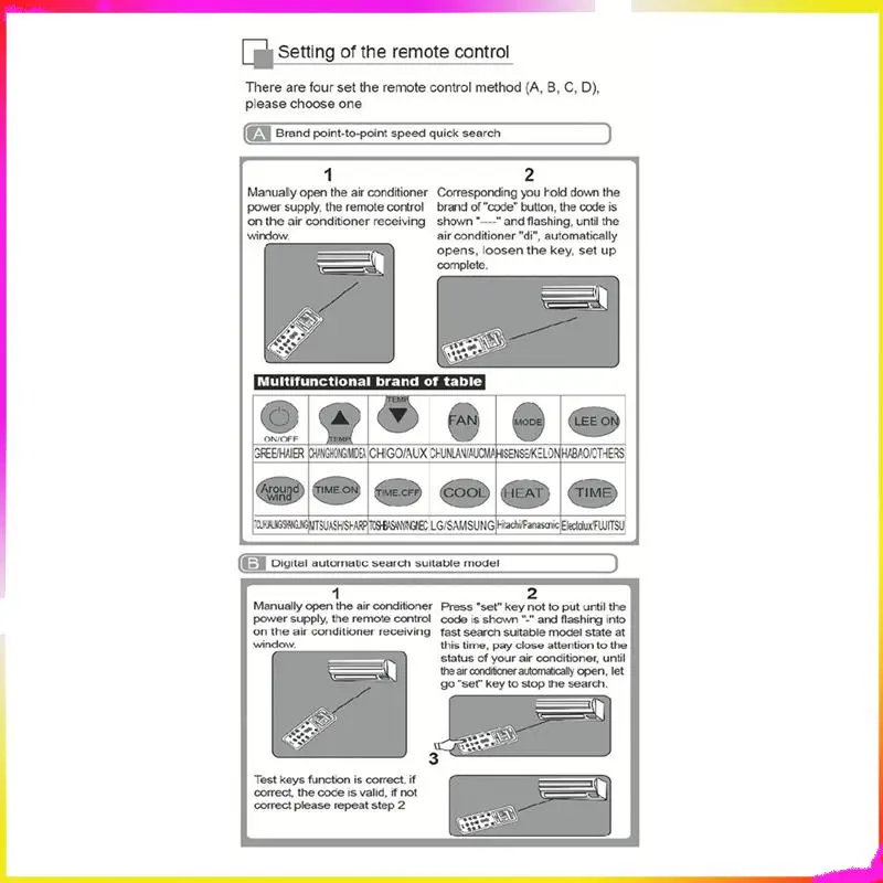 M04K 5X Universale 1000 in 1 LCD Basso consumo energetico K-1028E Aria condizionata A/C Controller telecomando