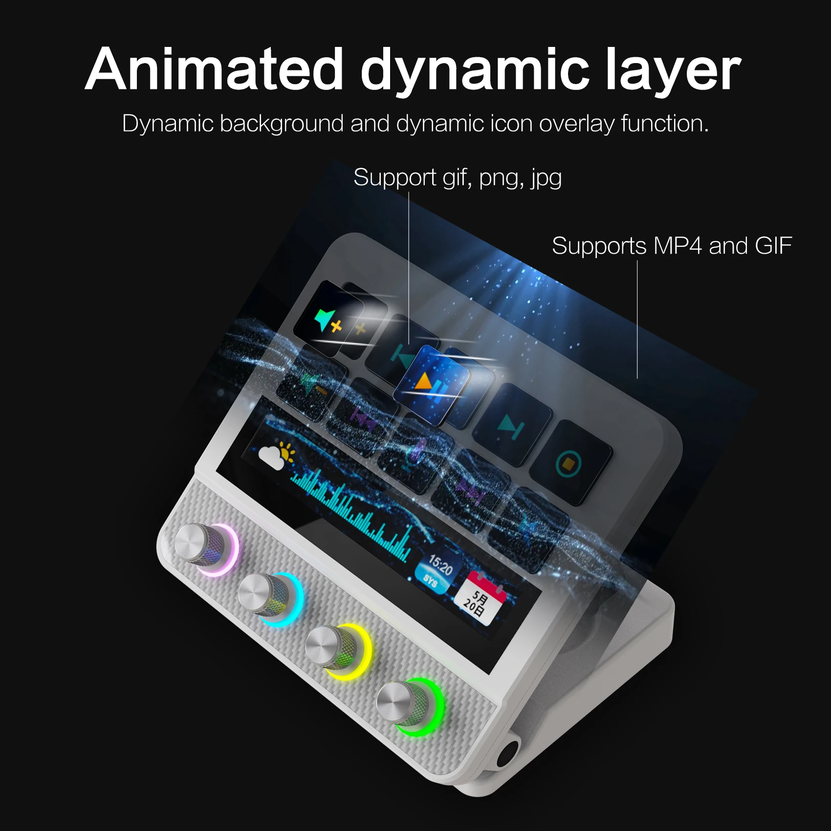 Mirabox N4Pro N4 Pro 10-Key Visual Stream Deck Streamdeck Deck Dock Macro Pad Controller Desktop Console Stream Desk For OBS