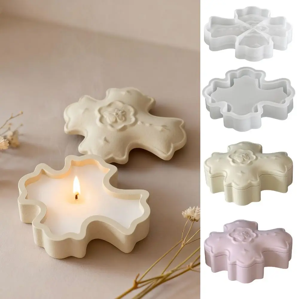 

Easter Theme Cross-shaped Storage Box Mold Non-stick DIY Silicone Candlestick Mold Decorative Flexible Plaster Mold Home Decor