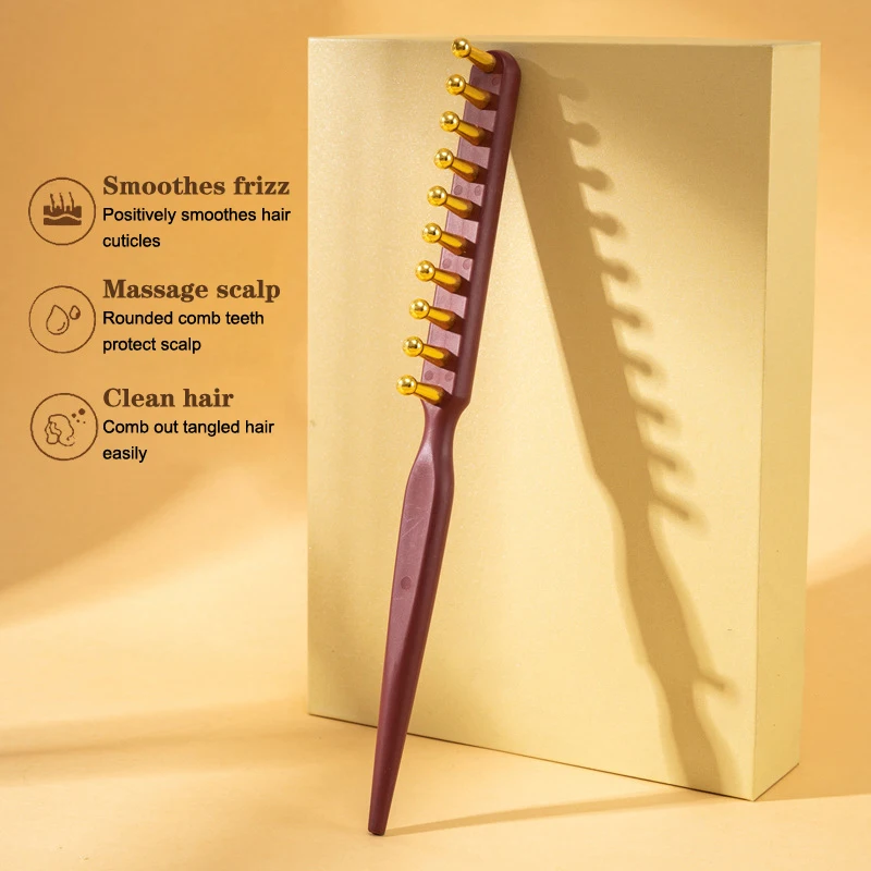 

Meridian Massage Comb Anti-static Gua Sha Tool Alloy Teeth Relaxation Scalp Point Massage Brush Barber Hair Comb Massage Tool