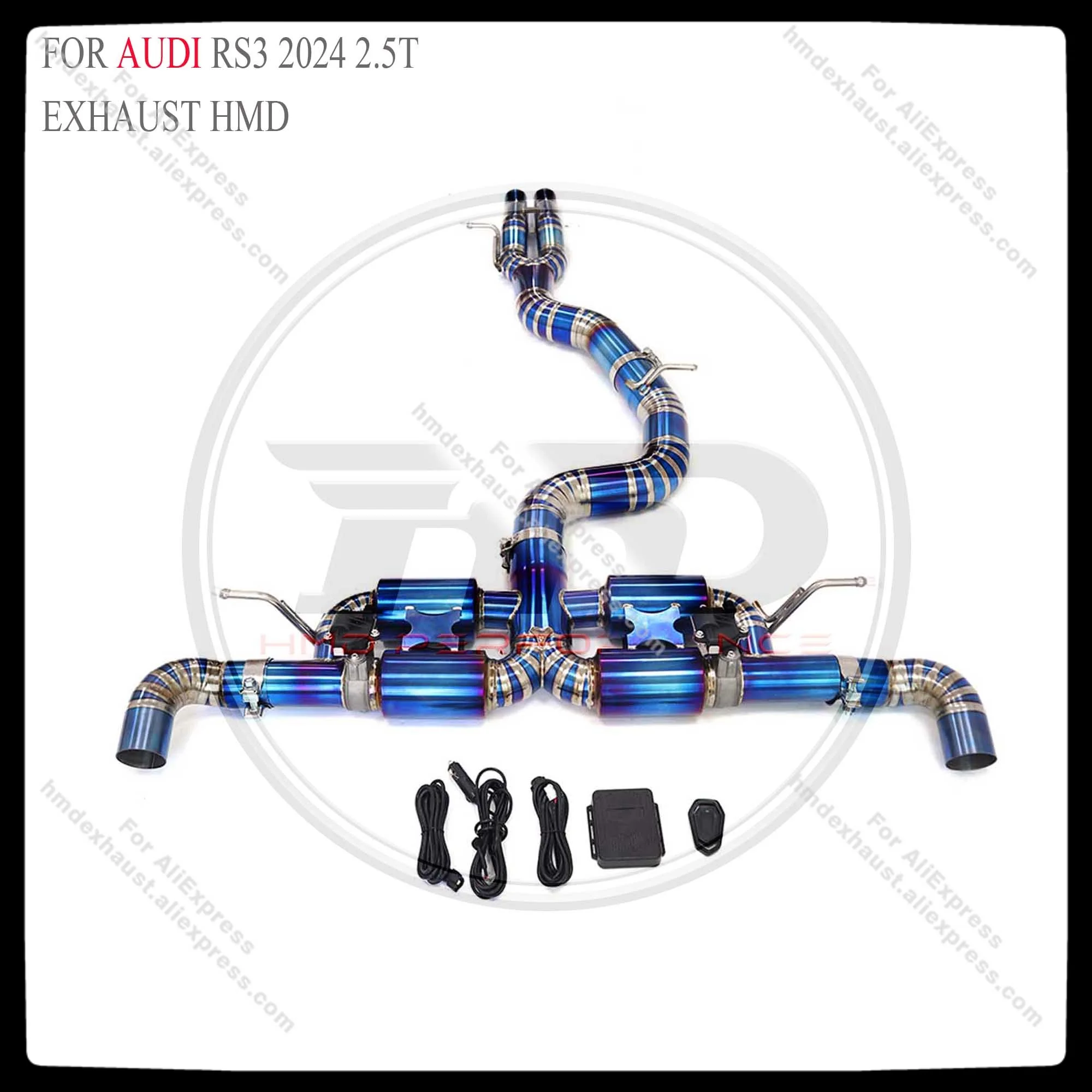 

HMD Titanium Alloy Exhaust System Performance Valve Catback For Audi RS3 2024 2.5T Car Muffler Racing Pipe