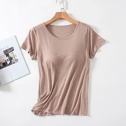 Women's Home Wear Solid Color Short Sleeve Round Neck Modal Temperament