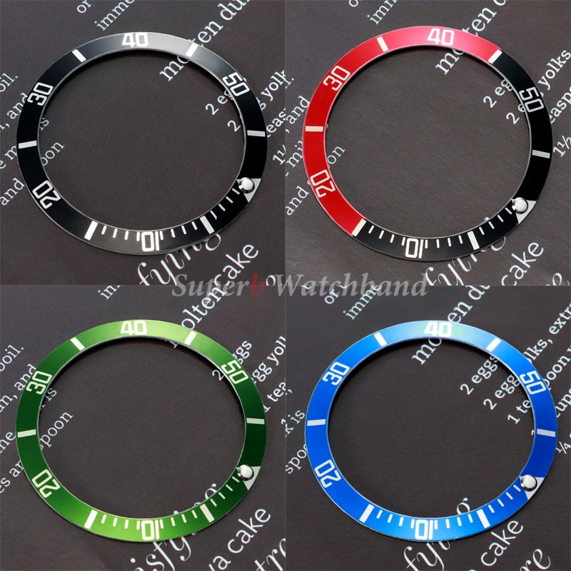 37 مللي متر سبائك السيراميك ساعة الحافة إدراج حلقة ل رولكس الغواصة المياه شبح GMT الغوص ساعة حافظة الرجال ساعة جزء الملحقات