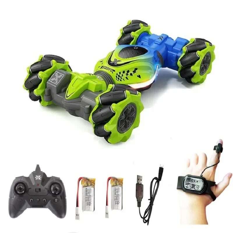 Voiture cascadeur RC à détection de geste pour garçons et filles, jouets télécommandés Drift Stunt, voitures torsadées, main solitaire avec musique légère, 2.4G