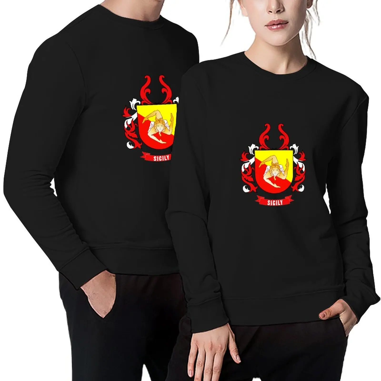 

Sicily Flag Coat Of Arms - Cool Italian Sicilian Region Pullover japanese style tracksuits new in hoodies & sweat-shirt