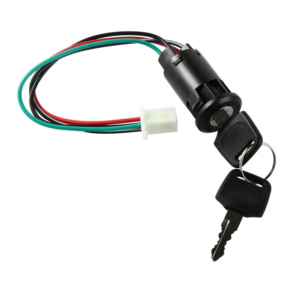 Male Plugs Motorcycle Ignition Switch 2 Keys Power Lock ATV Ignition Key Switch ON/OFF Wires Electric Scooter Scooter Quad