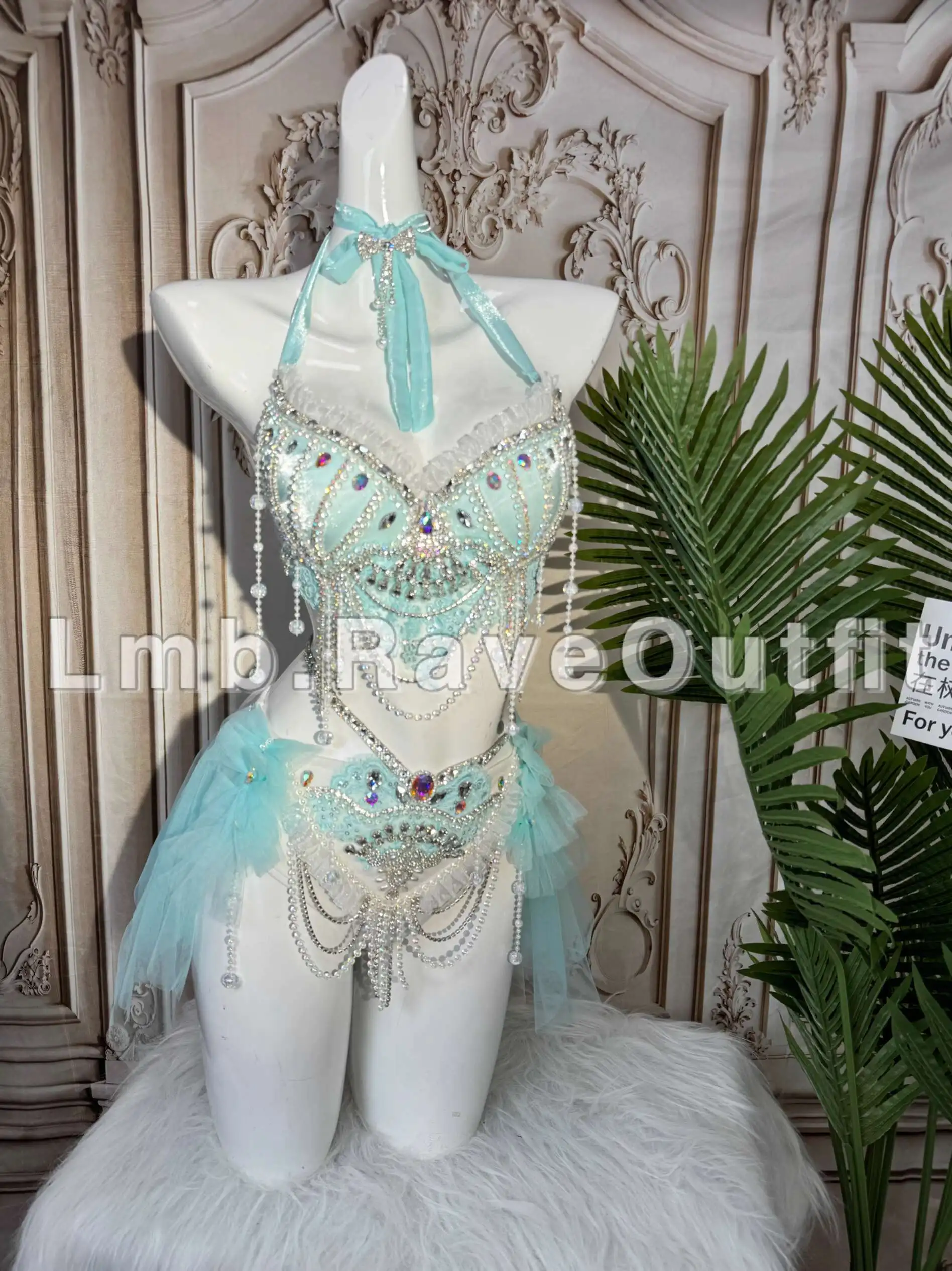 Lolita Girl Japanese Mermaid Style Swimsuit Cute Blue Fairy Costume Women Sea Dreamy Swimwear Ballet Bikinis Princess Cosplay
