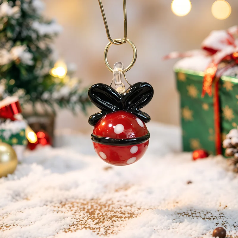 

Mini Cute Bell Charm Glass Pendant Christmas Hanging Ornament DIY Craft Accessories Xmas New Year Gift For Holiday Party Decor