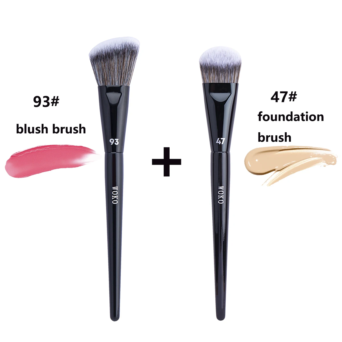 93 # Big Blush Brush Pro Cream Powder Liquid Blusher Makeup Brushes High Quality Big Angled Blusher Silhouette Makeup Tool