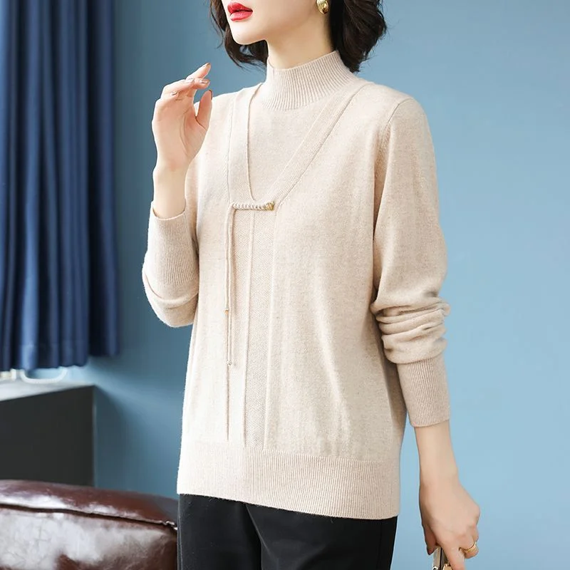 

Утолщенный свитер с полуводолазкой, осенне-зимний теплый модный свитер, базовая рубашка, топ