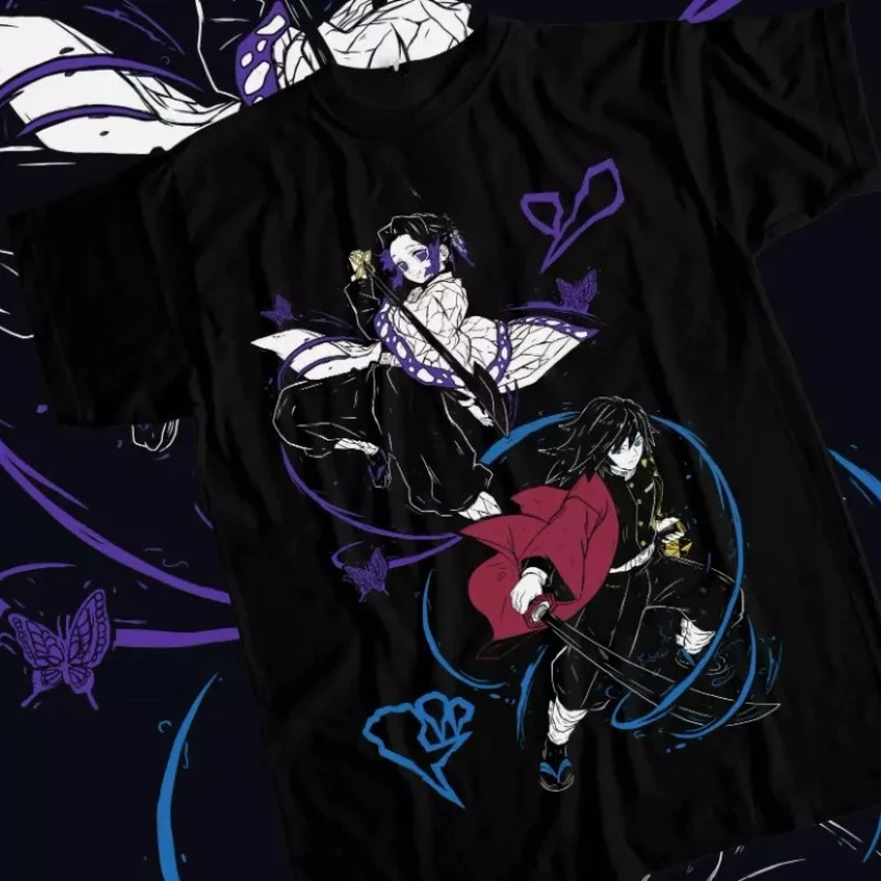 

Giyu Tomioka T-shirt Demon Slα Yer Kocho Nezuko Anime Summer New Vintage Fashion Men and Women Cotton Streetwear
