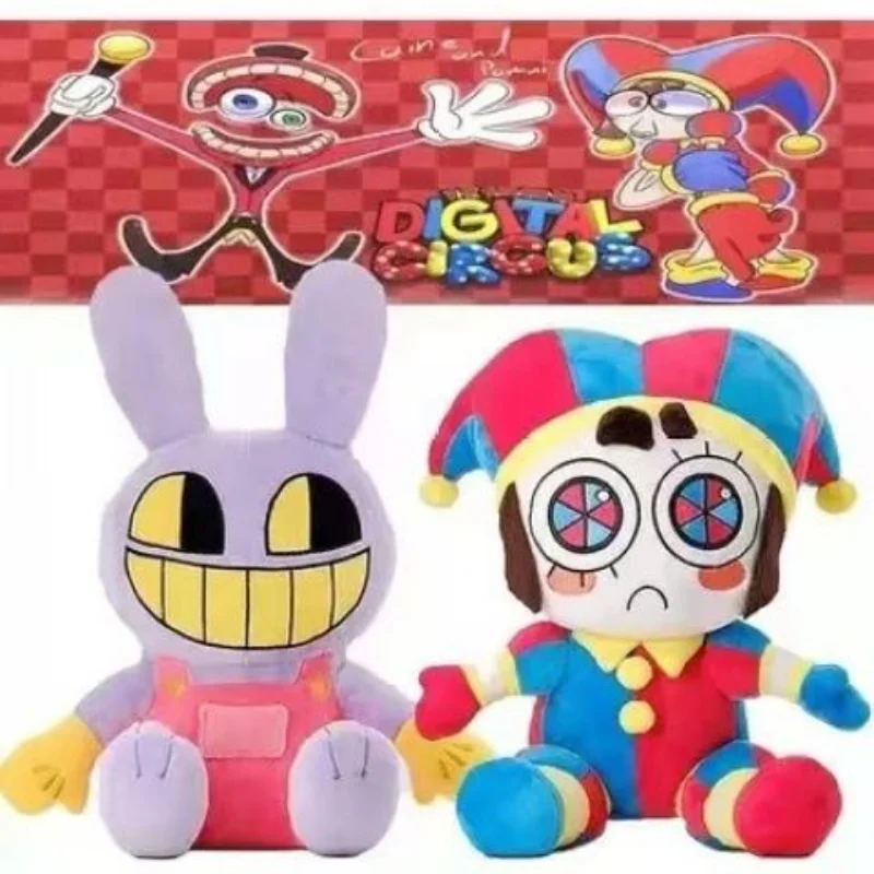 Pomni & Jax Plush Dolls from The Amazing Digital Circus - Cute Clown & Rabbit Stuffed Toys for Fans, Birthday Gift & Room Decor