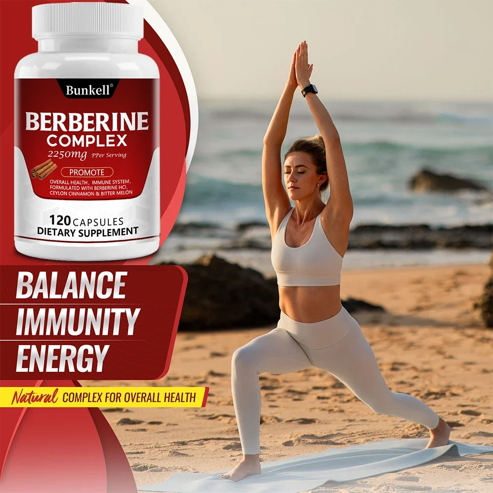 Berberine with Ceylon Cinnamon and Bitter Melon 2250 Mg - Supports Immune System, Heart, Overall Health, Non-GMO