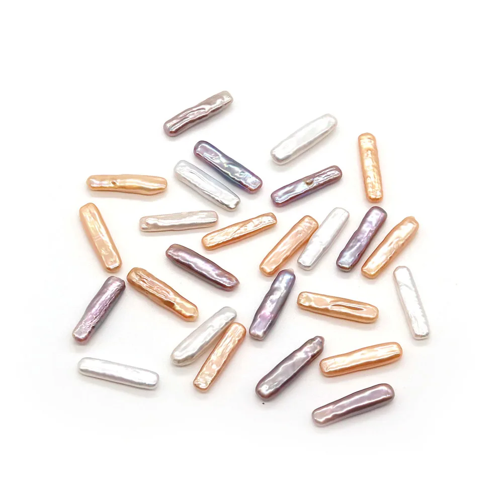 

Fashion Long Tube Pearl Beads Natural Freshwater Pearls Rectangular Baroque Pearls DIY Necklaces Bracelets Gifts Jewelry Making