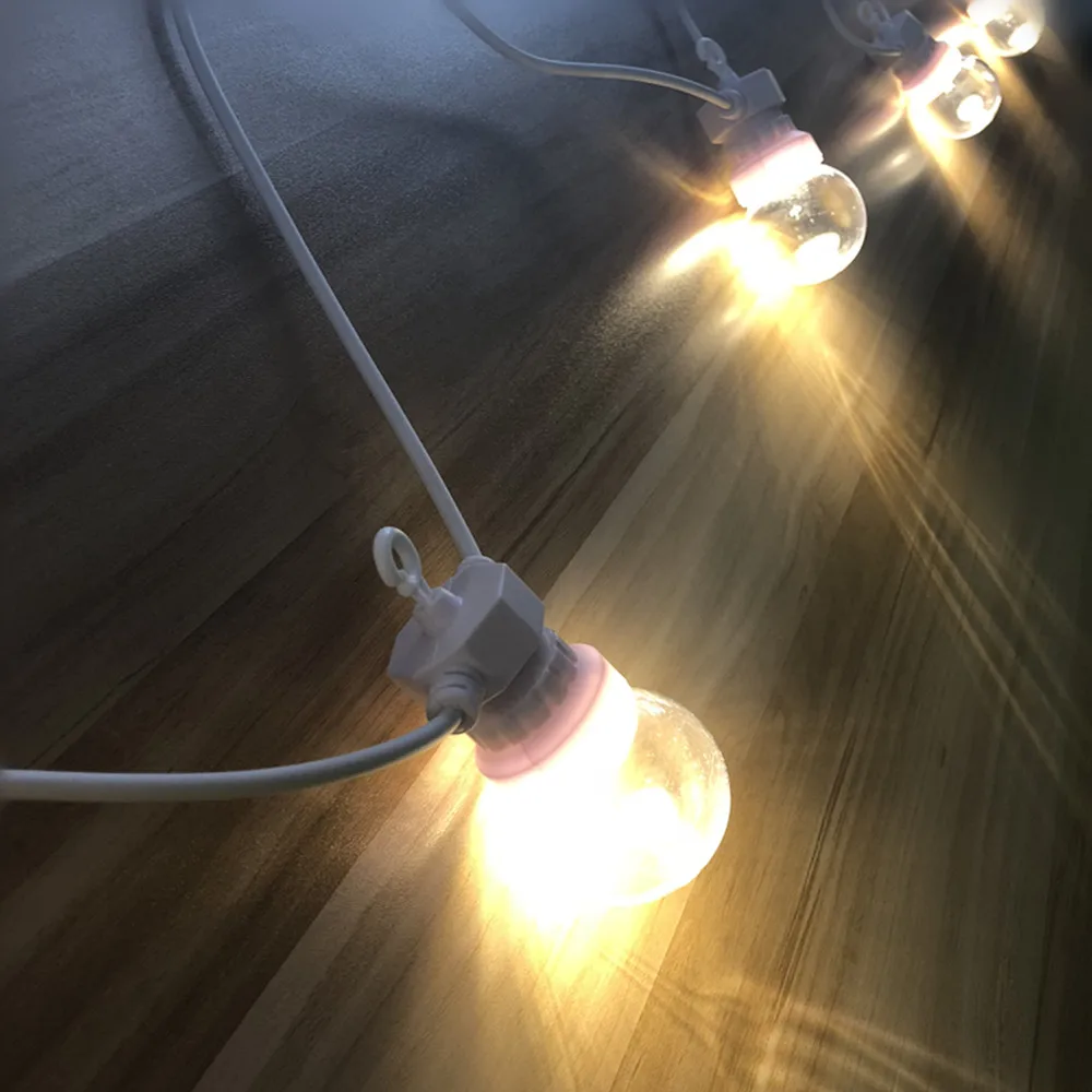 IP65 G50 White Cable Milky Ball String lights Indoor Outdoor Light String For Bar Wedding Garland Party Garden Decorations Wall