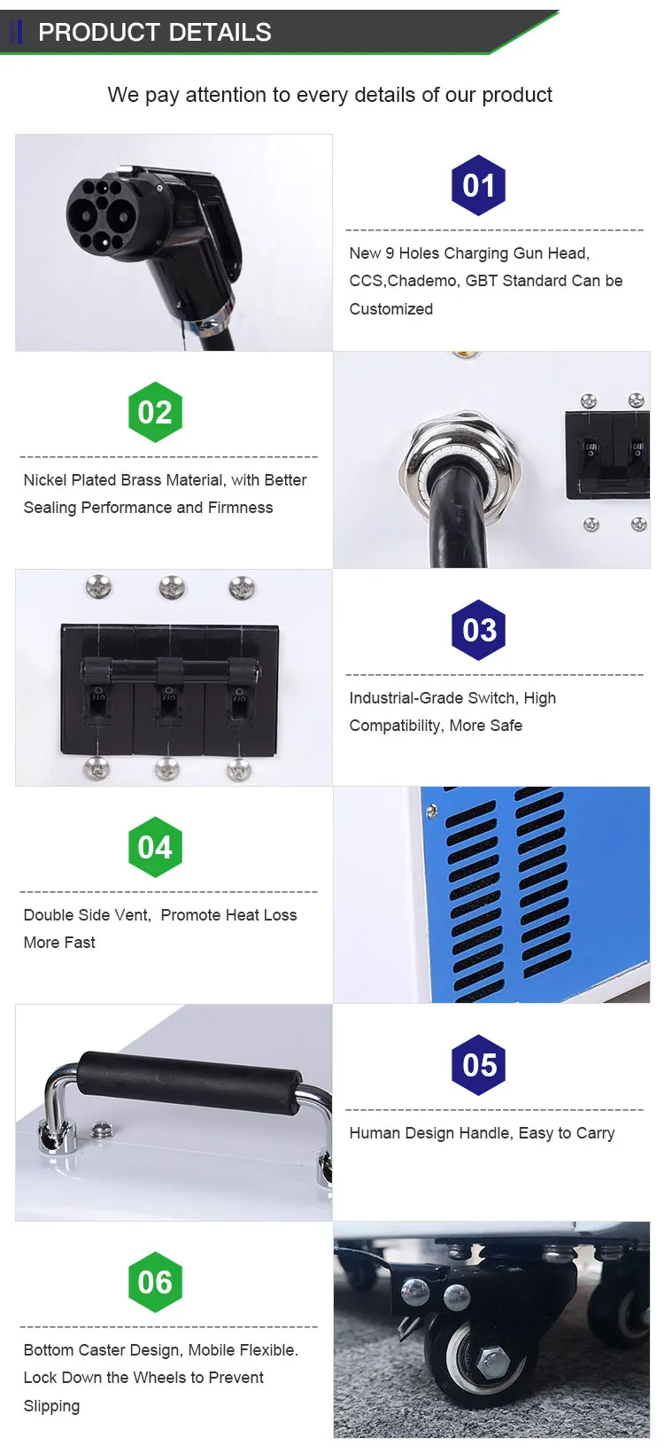 سعر المصنع المنزلي بالجملة 7kw15kw20kw30kw40kw60kw Ccs2 DC Fast Ev شاحن محمول لسيارة كهربائية
