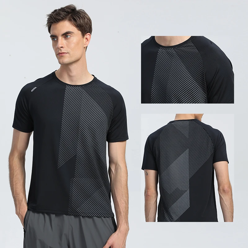 Custom LOGO Men Running T-shirt Fitness Sports Top Gym Training Shirt Jogging Casual Sportswear Quick Dry Outdoor Sports Shirt