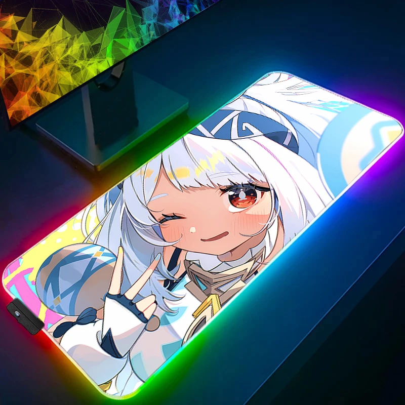 

Коврик для мыши со светодиодной подсветкой для ПК, компьютера, геймера, Kawaii, игровые аксессуары, коврик для мыши Genshin Impact Mu 512 Keyboard Pad RGB Настольный коврик, ковер, стол