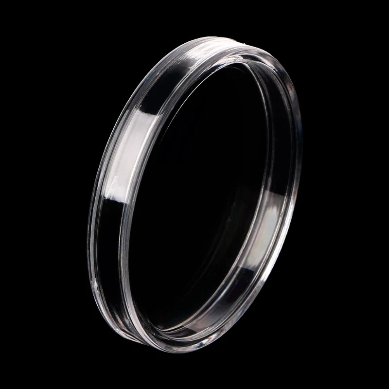 F92B Round Coin Storage Box Transparent Beauty Diamond Ring Earring for Case for Cosmetic Makeup Art Crafts