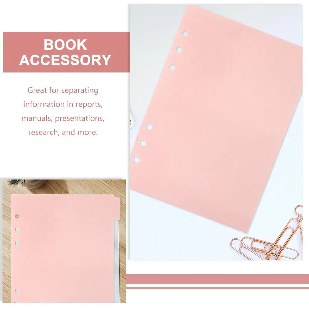 12 Pcs Partition Baffle Notebook Index Dividers Binder Clips Simple A5 Plastic Tabs Aesthetic Pp Punched Notepad Notebooks