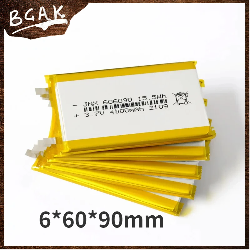 Free Shipping BCAK 3.7V 606090 4000mAh Battery Lithium Polymer Rechargeable Cells for GPS PSP DVD Toy Powerbank Power Bank Table