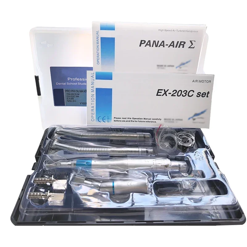 

den tal Handpiece set High Speed EX203C LowSpeed Turbine Pana Max push botton kit handpiece