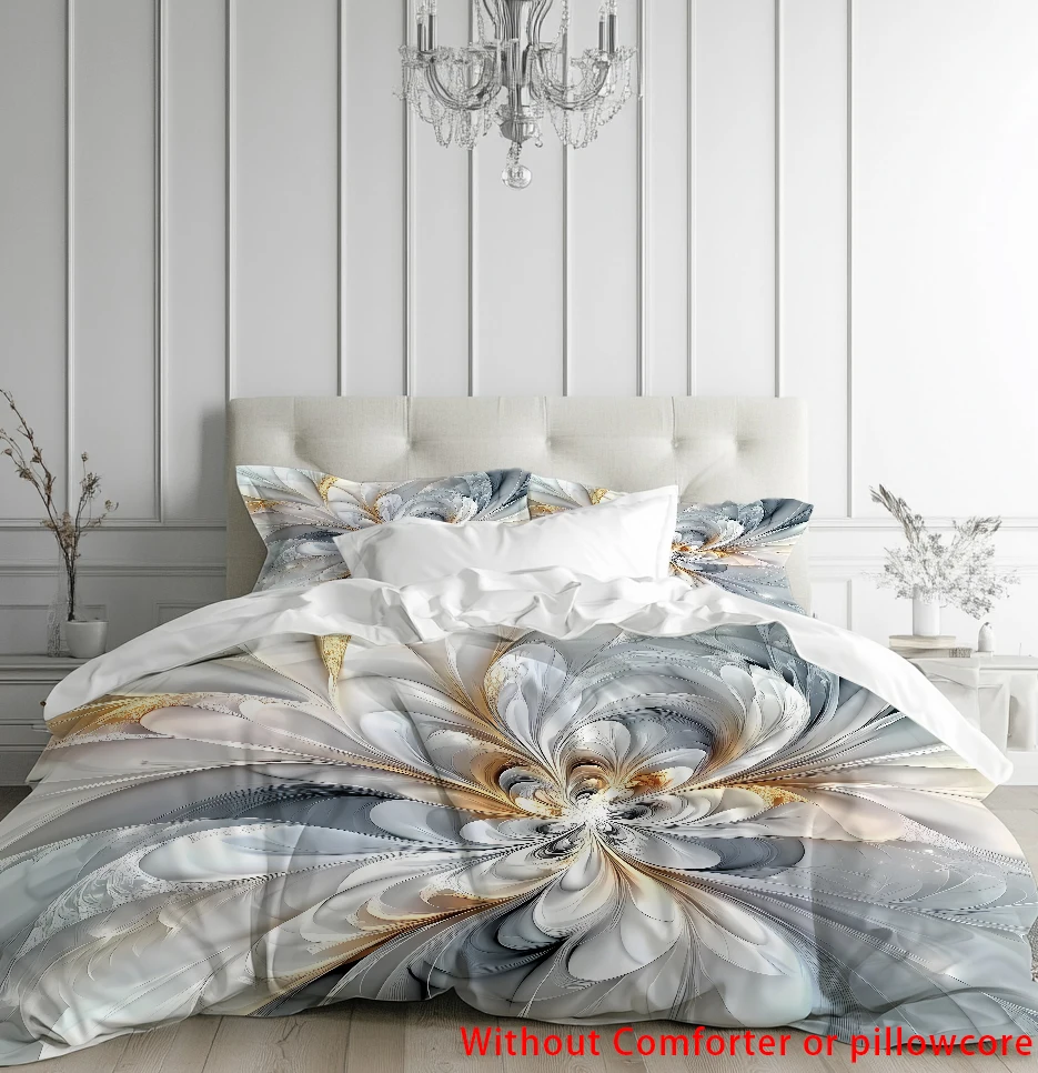 

3D Psychedelic Floral Duvet Cover Set Abstract Flower Print Bedding For Bedroom Decor Soft Comfortable Quilt Covers Pillow Cose