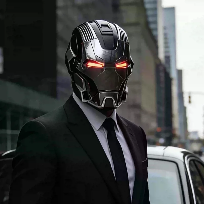 Marvel Iron Man MK17 Jarvis Helmet Voice Activated LED Lit Mecha Mask Electric Toy Cosplay Decor Gift For Fans Collectors