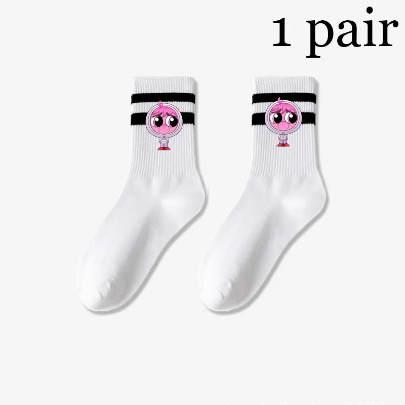 Cute Inside Out2 Riley Joy Women\'s Mid Length Socks Simplicity Parallel Bar Pattern Sock Sports Sweat-Absorbing Breathable Socks