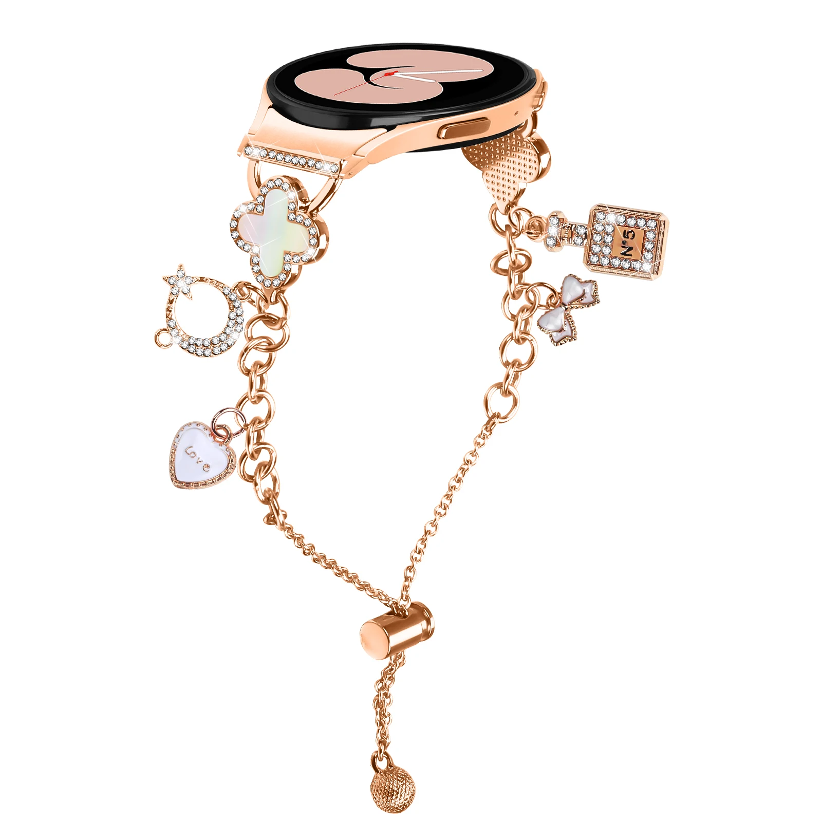 Cinturino con diamanti ad innesto rapido senza spazi vuoti per Samsung Galaxy Watch7 40 44MM FE/6/Classic 43mm 47mm cinturino per orologio 5Pro 45mm braccialetto in metallo