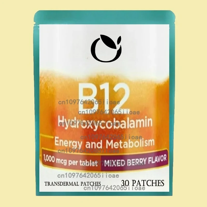 

30 Patches B12 Transdermal Patches - 100% Natural Vitamin Patches for Women, Energy, Focus & Body Support