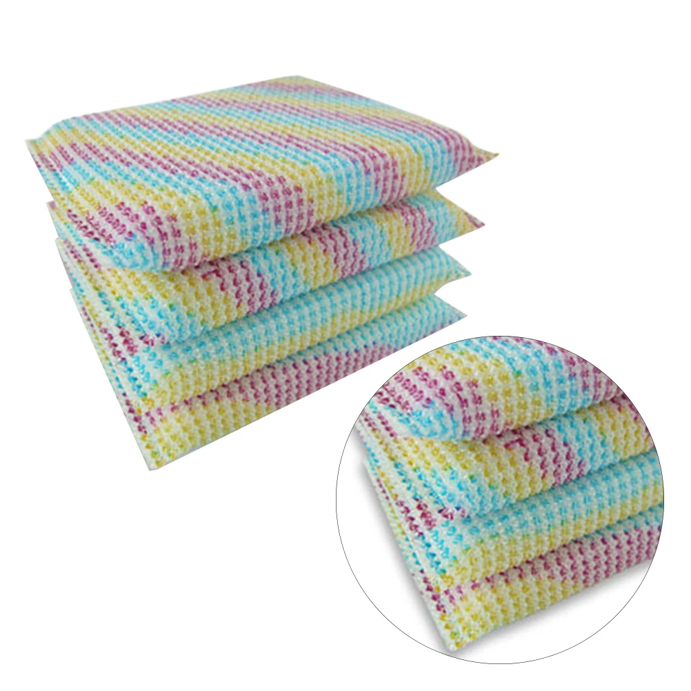 

4 Pcs Dishwashing Sponge Scouring Pad Scrubber Kichen Cleaning Pads for Pinstripes