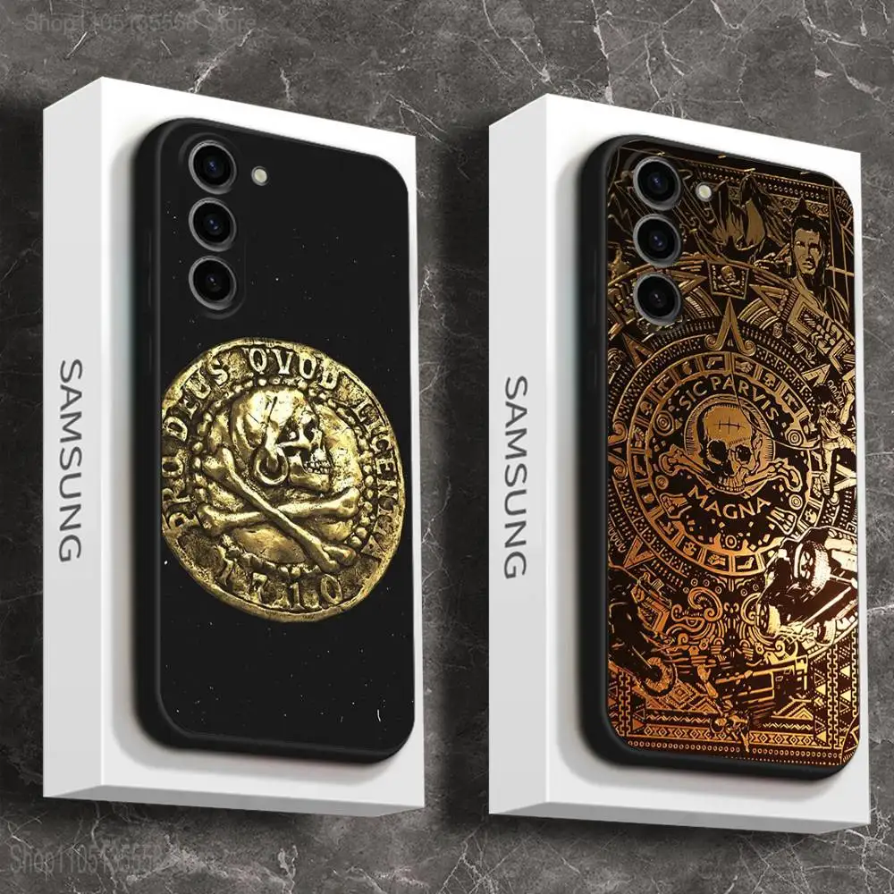 

Sic Parvis Magna U-Uncharted Phone Case For Samsung Galaxy A 22,71,53,52,51,72,73,5G,Note,J7,8,9 Soft Black Cover