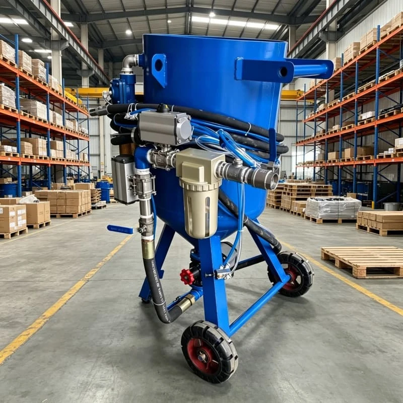 

Портативная пескоструйная установка для безпылевой обработки профильных труб, непрерывная, сквозного типа, на заказ