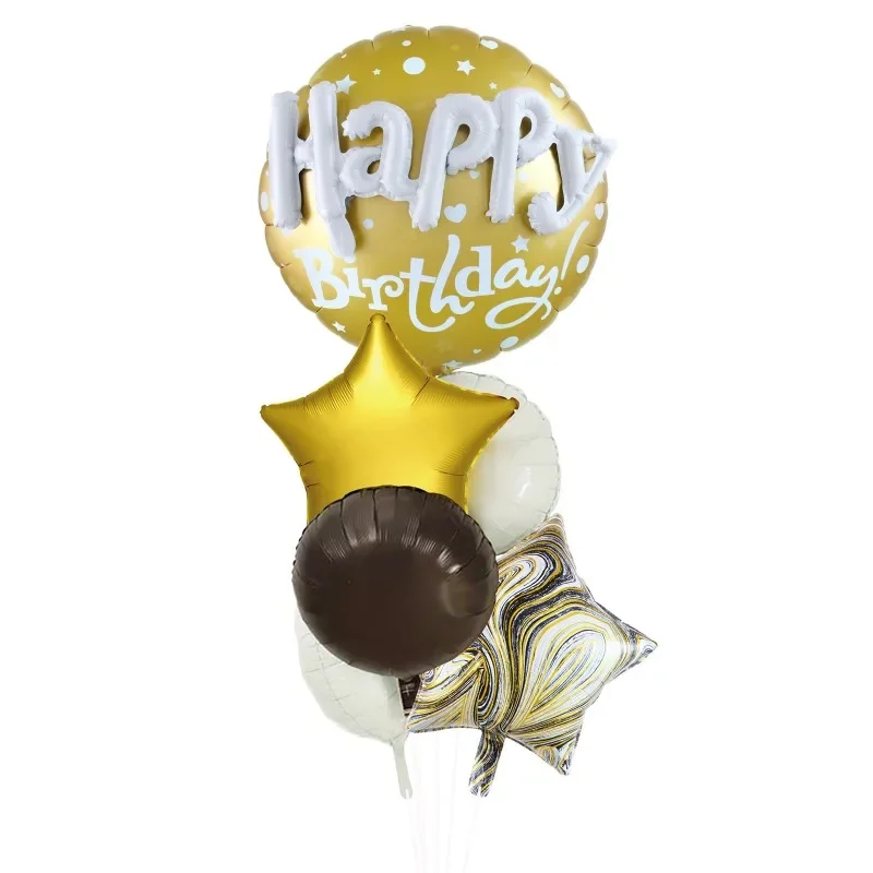 Birthday party handheld package, metallic five-pointed star balloon