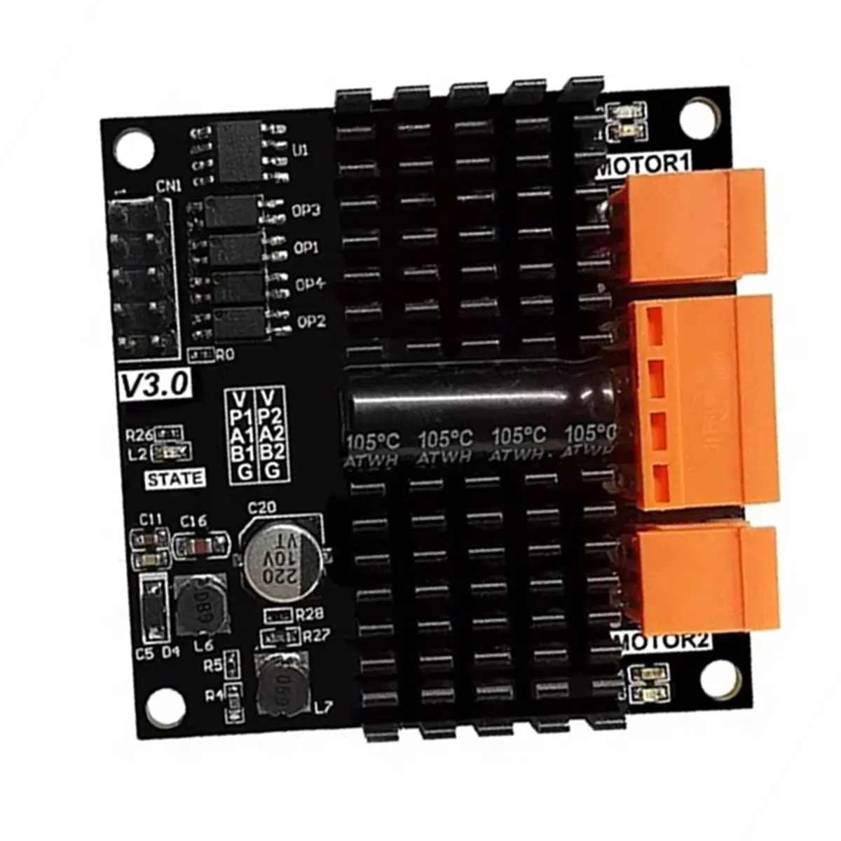 12V24V 12A Dual DC Motor Drive Module Board, H-Bridge Second L298N BTS7960 10A