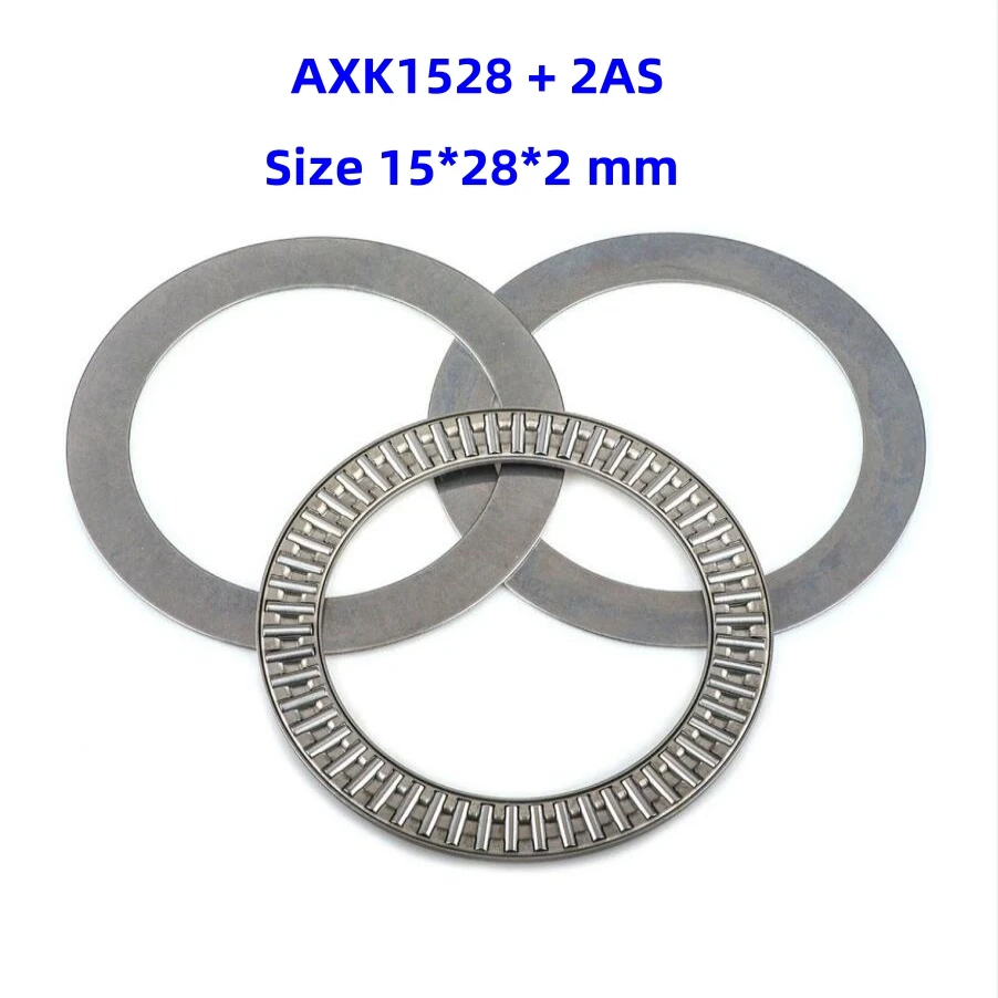 5pcs/Lot AXK1528+2AS Size 15*28*2mm Axial Ball Thrust Needle Roller Bearing With Two Washer