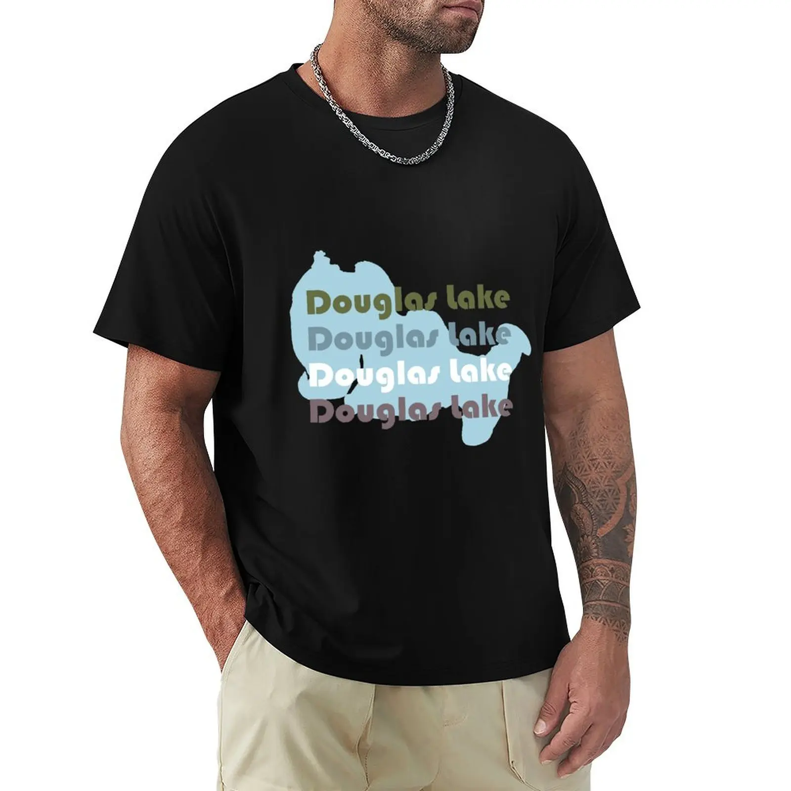 Douglas Lake, Michigan T-Shirt man t shirts cotton T-Shirt
