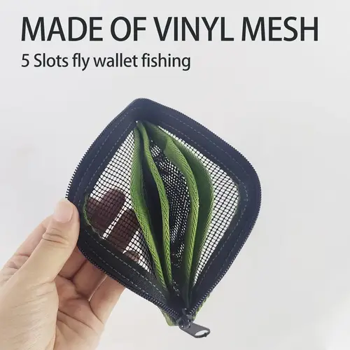 Imagen 2 del producto Aventik-cartera líder cónica para pesca con mosca, estuche de línea Tippet con 5 ranuras, líder tipo red, bolsillo líder de almacenamiento Tippet, 4x4 pulgadas