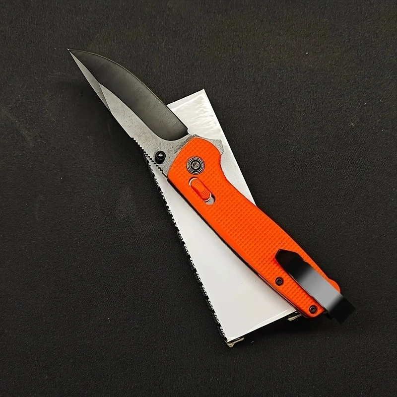 수동 잠금 기능이 있는 접이식 칼 미끄럼 방지 그립 엄지 스터드 EDC 캠핑 나이프 생존 야외 블랙/올리브 그린/오렌지 멀티툴
