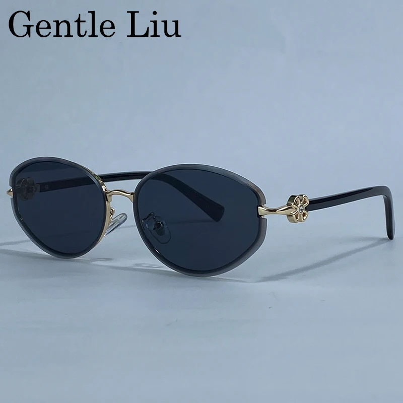 

Vintage Oval Punk Rimless Sunglasses Women 2025 Luxury Brand Classic Outdoor Driving Sun Glasses For Lady Trendy UV400 Shades
